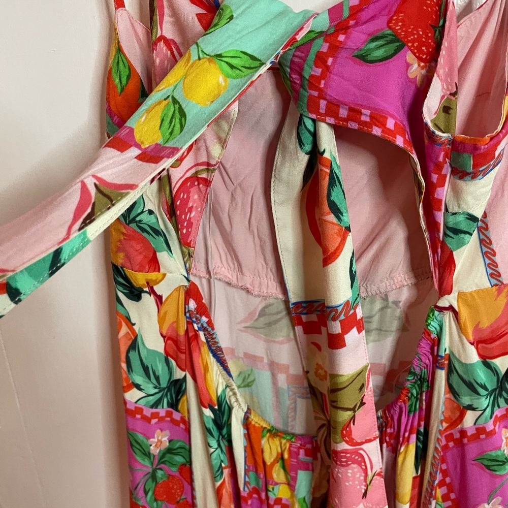 Paper Heart Bright Fruit Patchwork Tie Back Maxi … - image 3